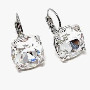 New!Kate Spade Clear/Silver Leverback Earrings
